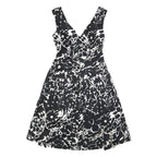 JENNY PACKHAM Womens Black & White Floral Cotton Blend Fit & Flare Midi Dress UK