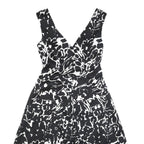 JENNY PACKHAM Womens Black & White Floral Cotton Blend Fit & Flare Midi Dress UK