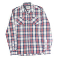 PEPE JEANS Mens White & Blue Check Shirt M Casual Cotton Long Sleeve Button Down