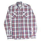 PEPE JEANS Mens White & Blue Check Shirt M Casual Cotton Long Sleeve Button Down