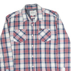 PEPE JEANS Mens White & Blue Check Shirt M Casual Cotton Long Sleeve Button Down
