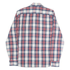 PEPE JEANS Mens White & Blue Check Shirt M Casual Cotton Long Sleeve Button Down