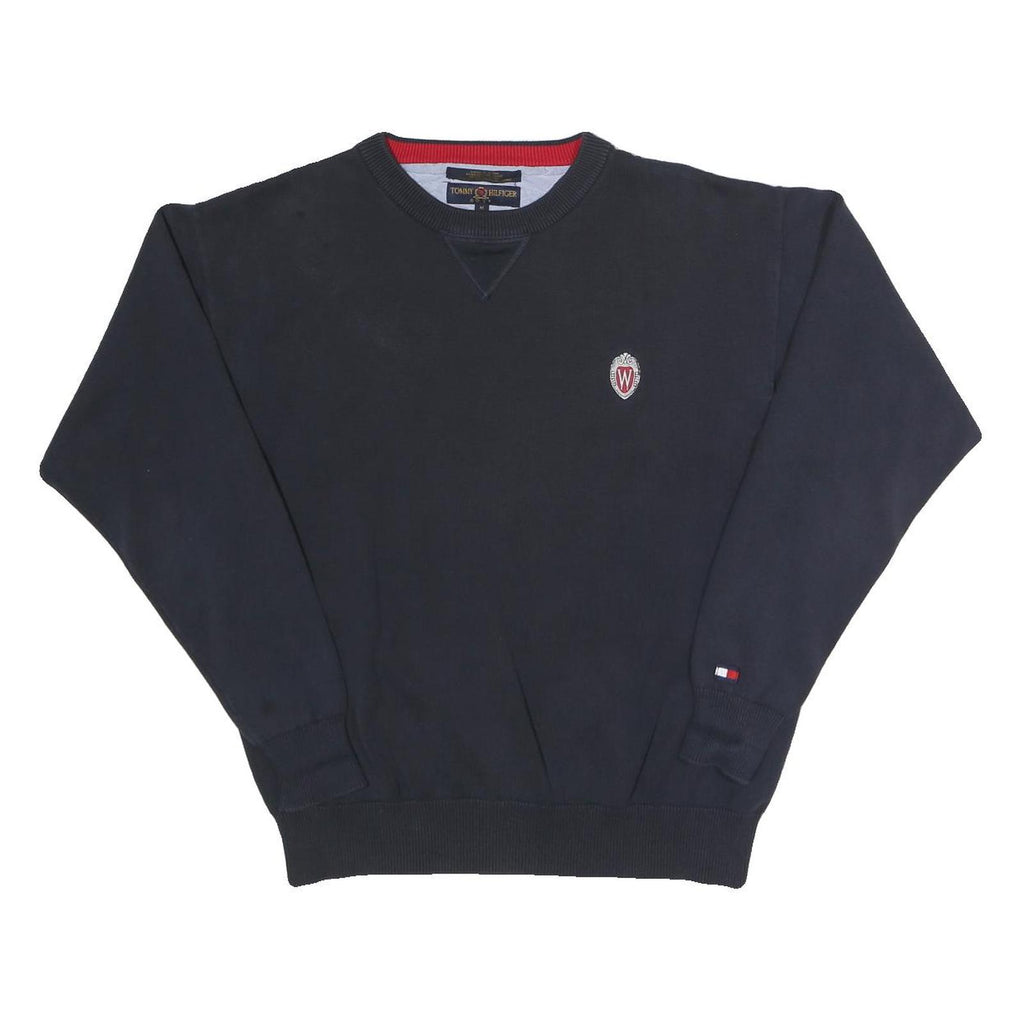 TOMMY HILFIGER Mens Navy Blue Cotton Crew Neck Basic Knit Jumper M Classic