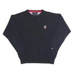 TOMMY HILFIGER Mens Navy Blue Cotton Crew Neck Basic Knit Jumper M Classic