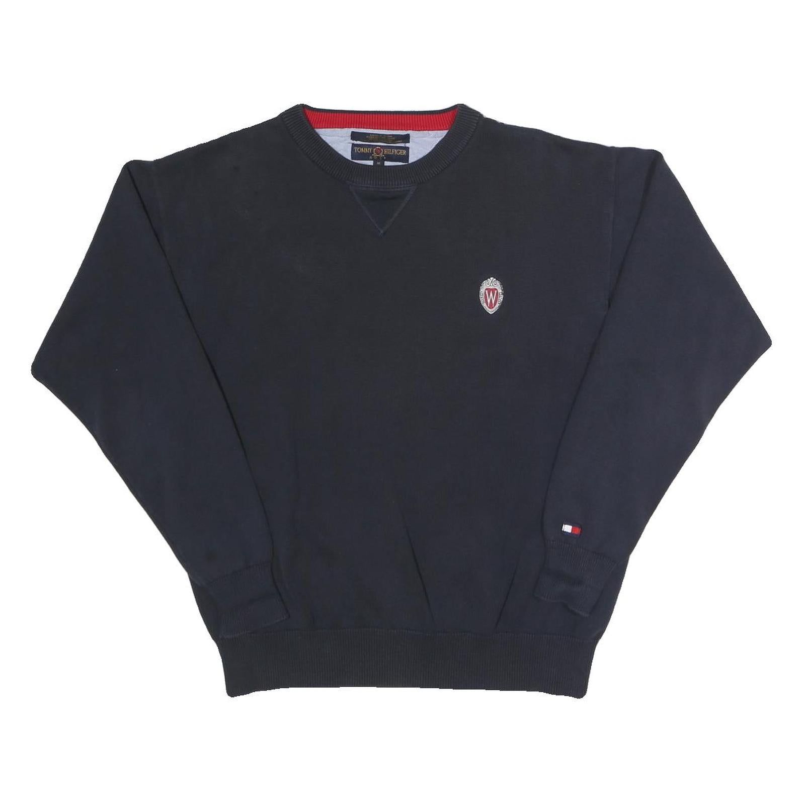 TOMMY HILFIGER Mens Navy Blue Cotton Crew Neck Basic Knit Jumper M Classic