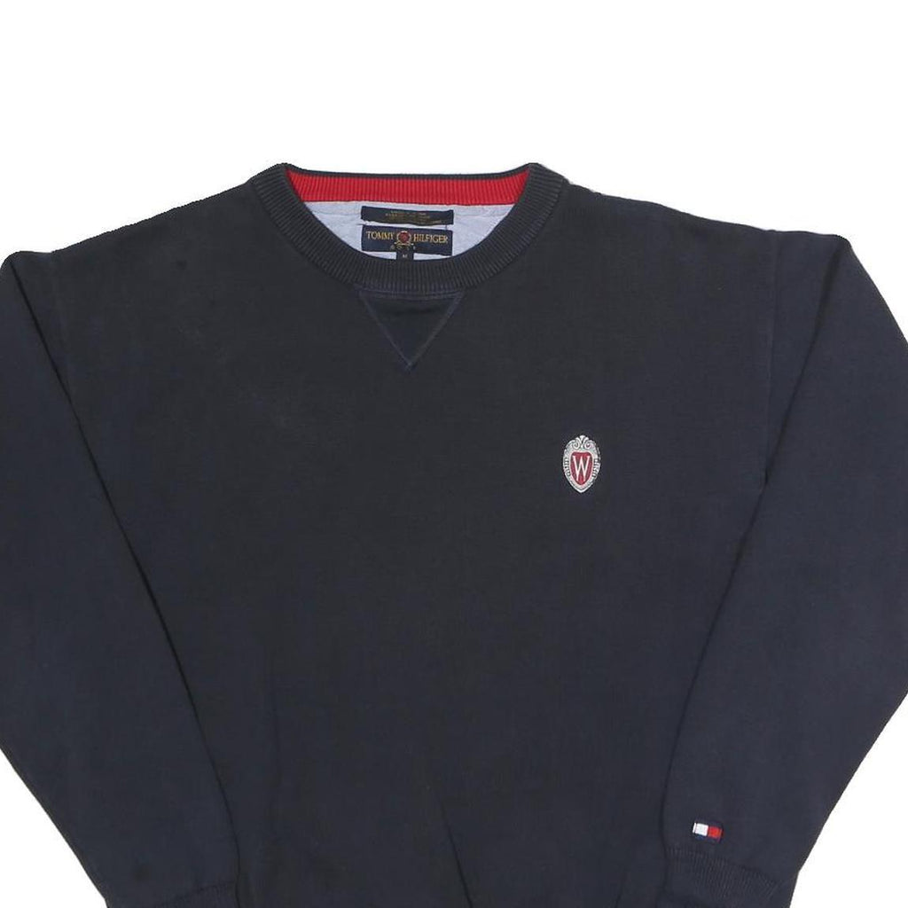TOMMY HILFIGER Mens Navy Blue Cotton Crew Neck Basic Knit Jumper M Classic