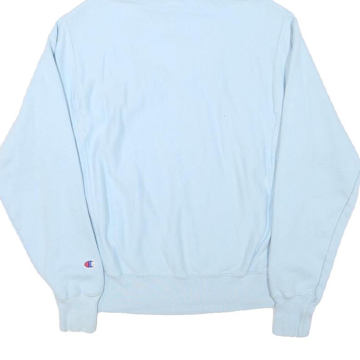 CHAMPION Mens Blue Pullover Hoodie S Classic Logo Cotton Blend Casual