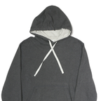 CHAMPION Mens Grey & Cream Pullover Hoodie L Cotton Drawstring