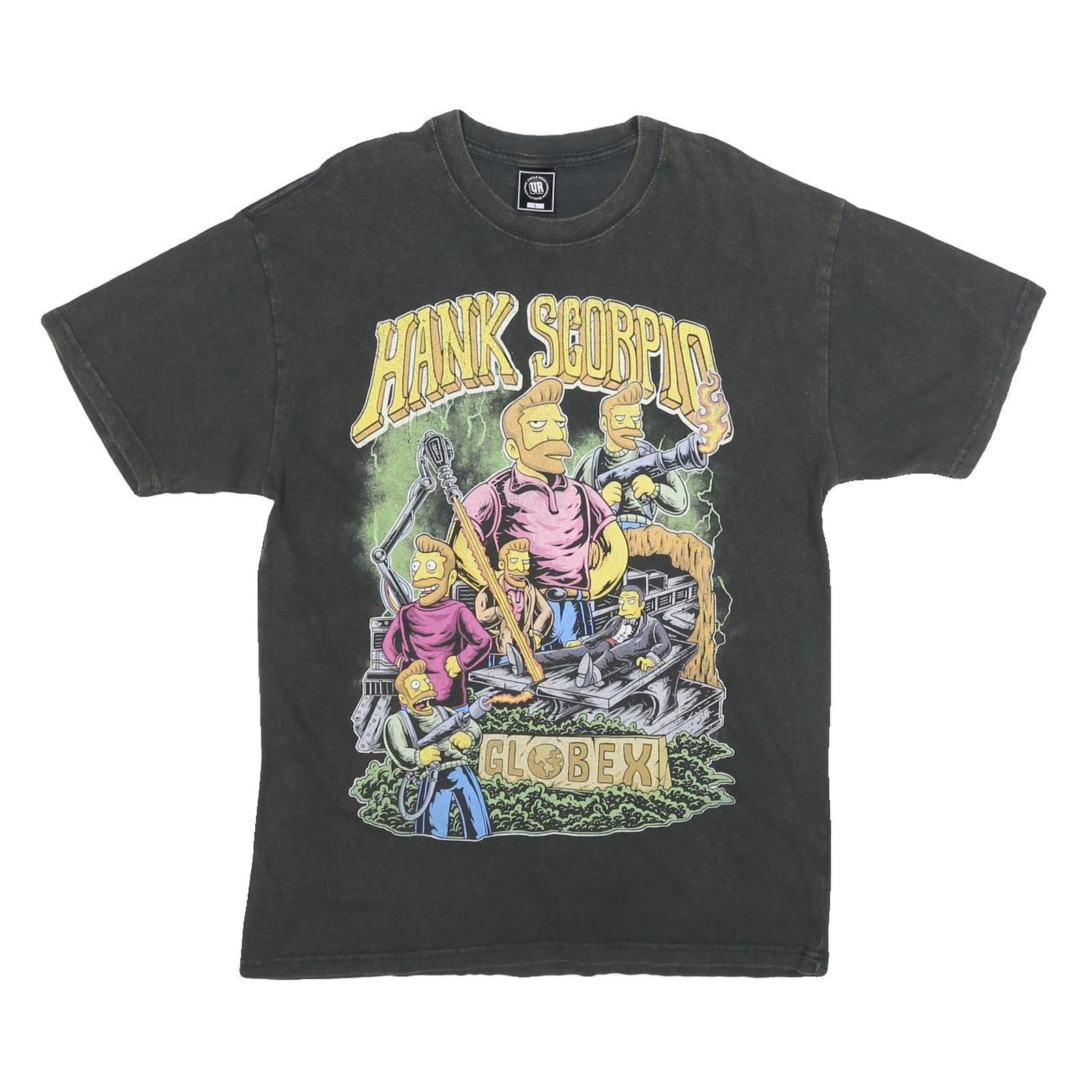 UNCLE RECO Mens Black Hank Scorpio Graphic T-Shirt L Short Sleeve Crew Neck