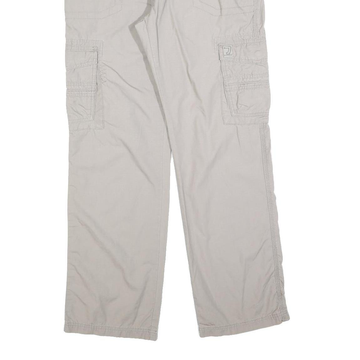 CHONM 707 Mens Cotton Blend Beige Regular Cargo Trousers W32 L32 Utility Pocket