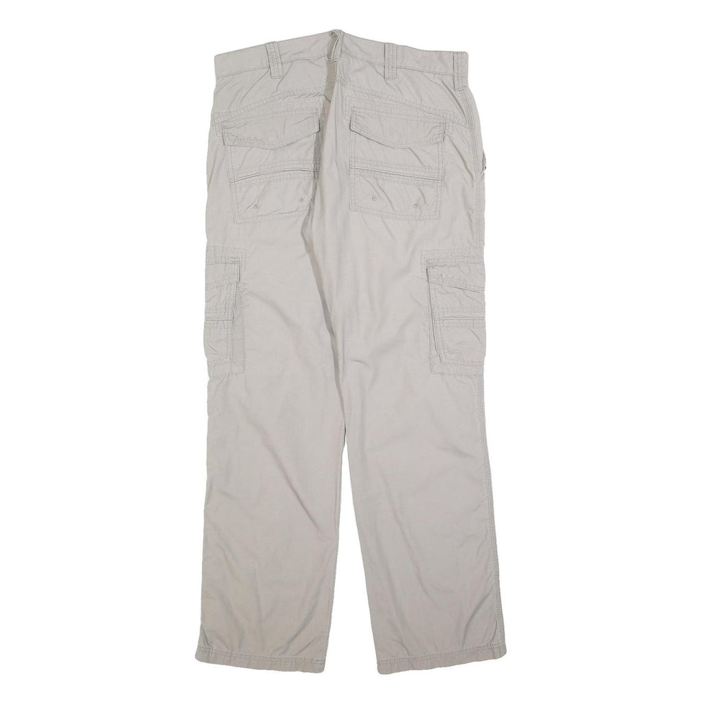 CHONM 707 Mens Cotton Blend Beige Regular Cargo Trousers W32 L32 Utility Pocket