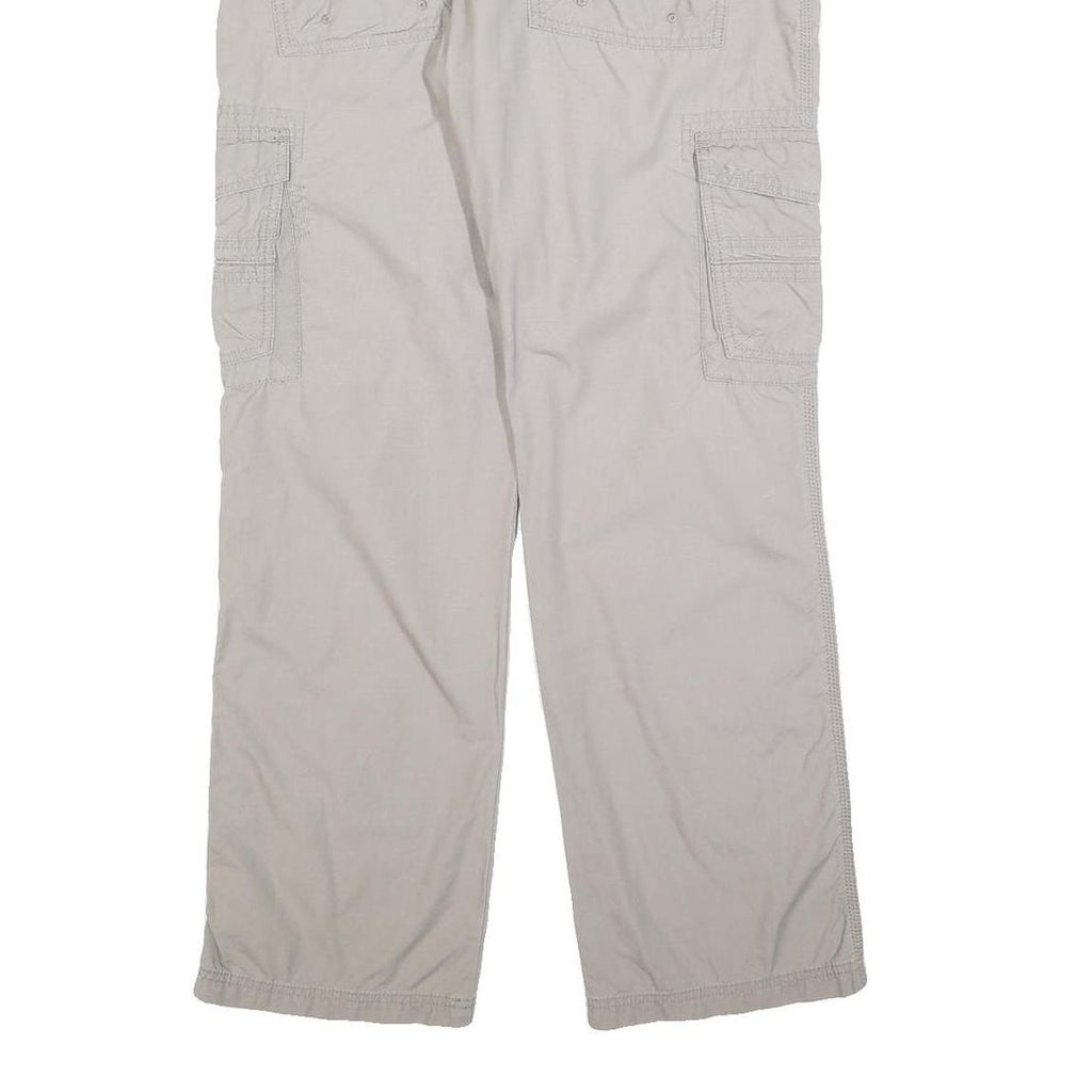 CHONM 707 Mens Cotton Blend Beige Regular Cargo Trousers W32 L32 Utility Pocket