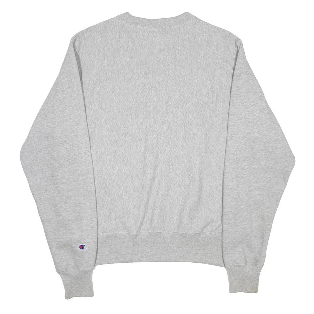 CHAMPION REVERSE WEAVE Mens Grey Crew Neck S Embroidered Logo Sweatshirt