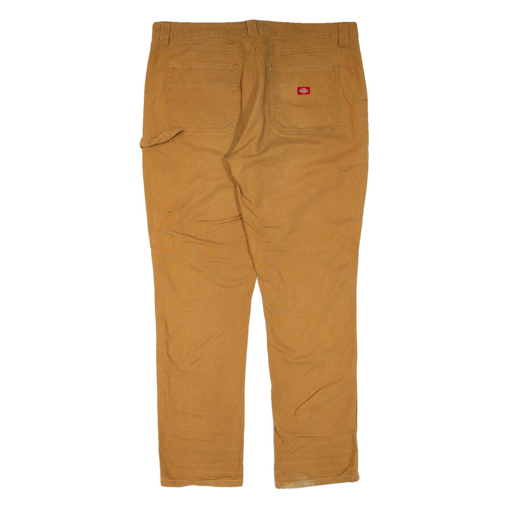 DICKIES Carpenter Workwear Womens Trousers Brown Slim Straight W38 L31