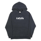 LEVI'S Mens Black Hoodie M Cotton Blend Pullover Sweatshirt