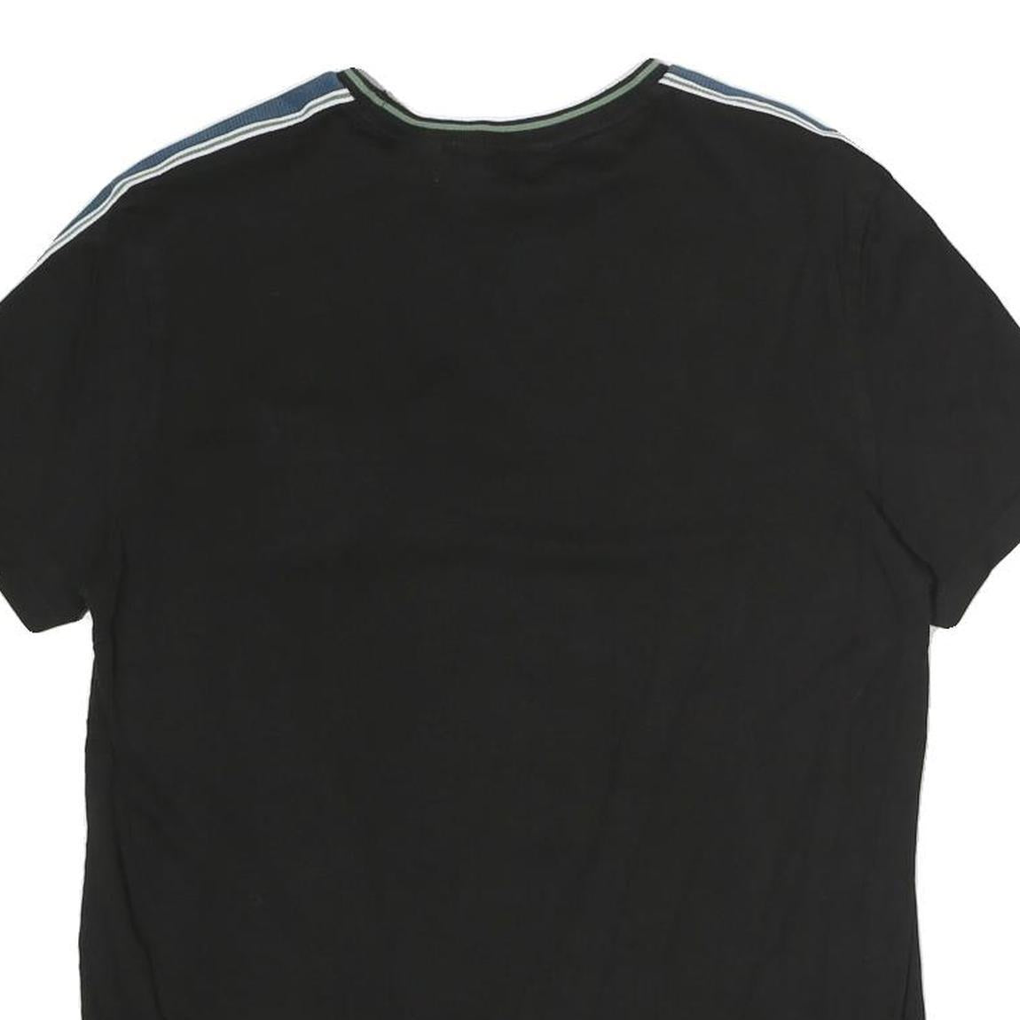 CALVIN KLEIN Mens Black & Blue Graphic T-Shirt S Short Sleeve Crew Neck Cotton