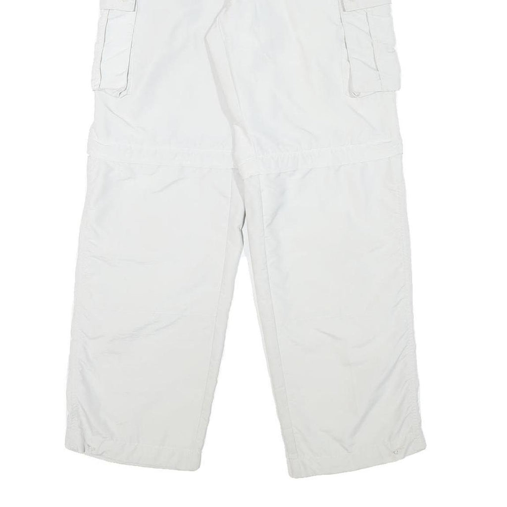 NASTY Womens White Relaxed Cargo Trousers W28 L28 Polyester Blend Button Closure