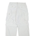 NASTY Womens White Relaxed Cargo Trousers W28 L28 Polyester Blend Button Closure