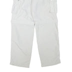 NASTY Womens White Relaxed Cargo Trousers W28 L28 Polyester Blend Button Closure