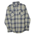 WRANGLER Mens Blue & Cream Checked Shirt S Cotton Blend Long Sleeve Casual