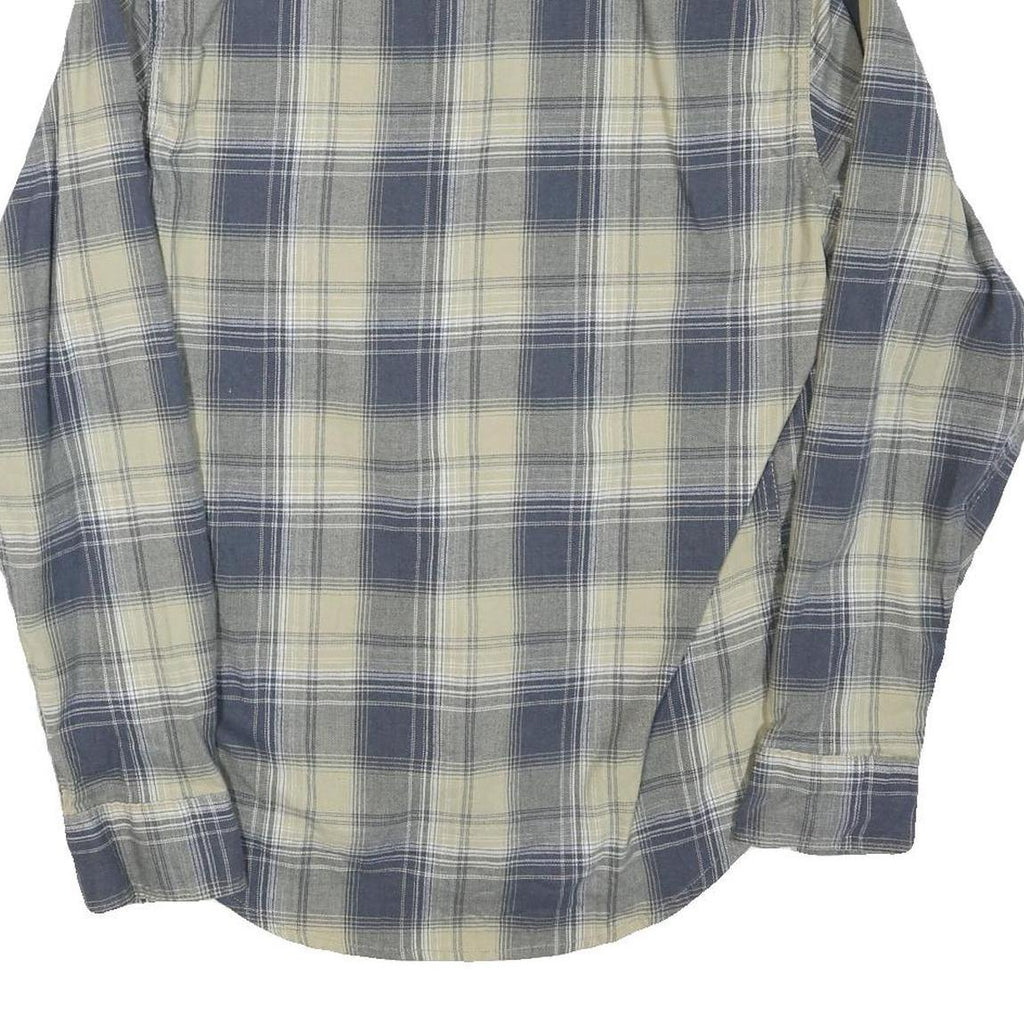WRANGLER Mens Blue & Cream Checked Shirt S Cotton Blend Long Sleeve Casual