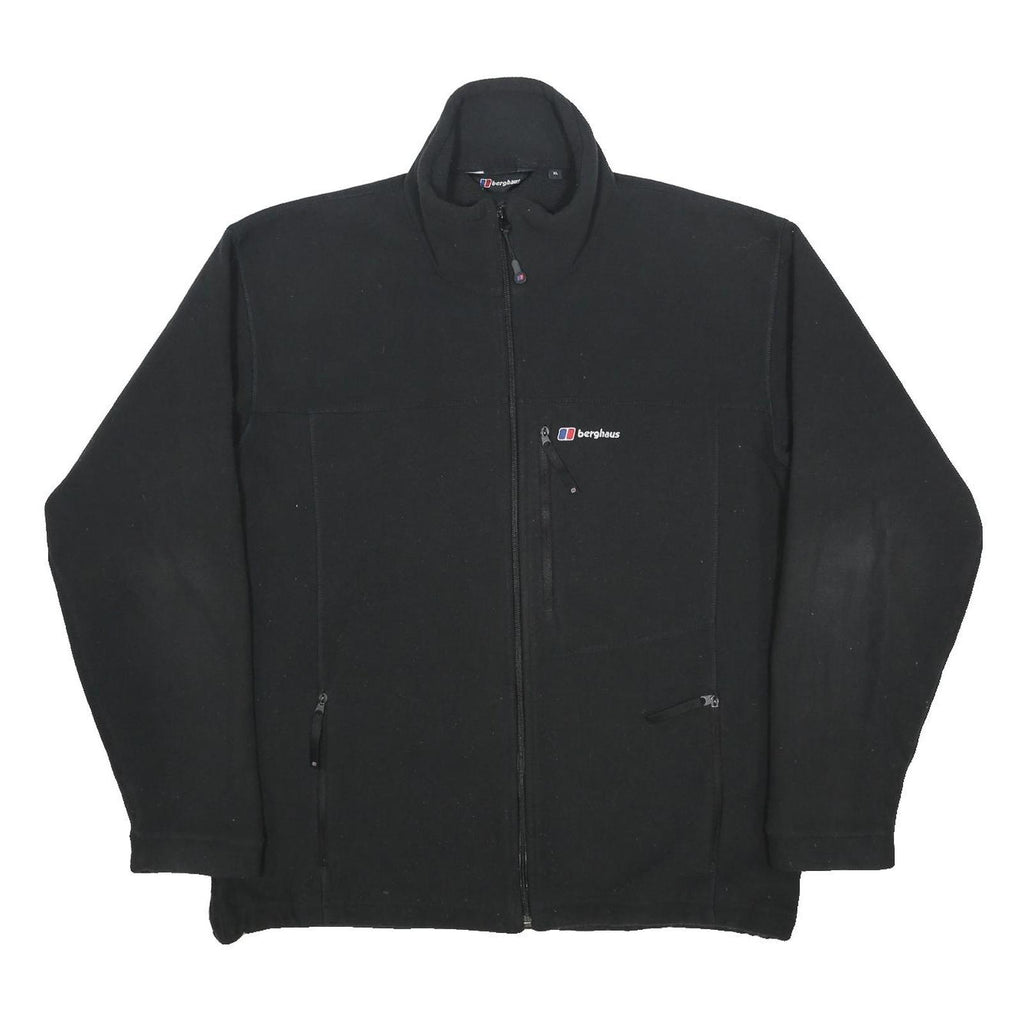 BERGHAUS Mens Black Outdoor Jacket XL Polyester Zip Plain Casual Sportswear