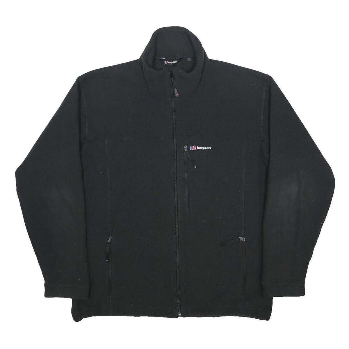 BERGHAUS Mens Black Outdoor Jacket XL Polyester Zip Plain Casual Sportswear