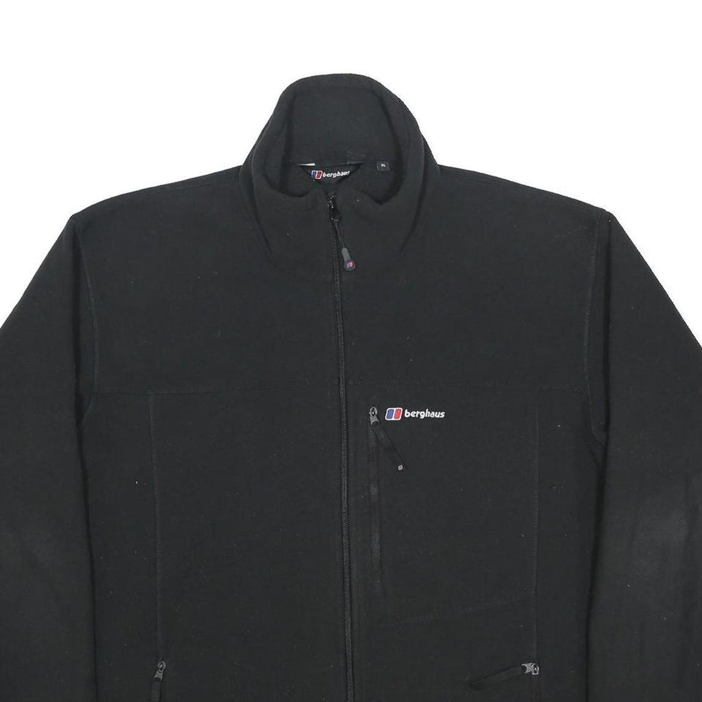 BERGHAUS Mens Black Outdoor Jacket XL Polyester Zip Plain Casual Sportswear
