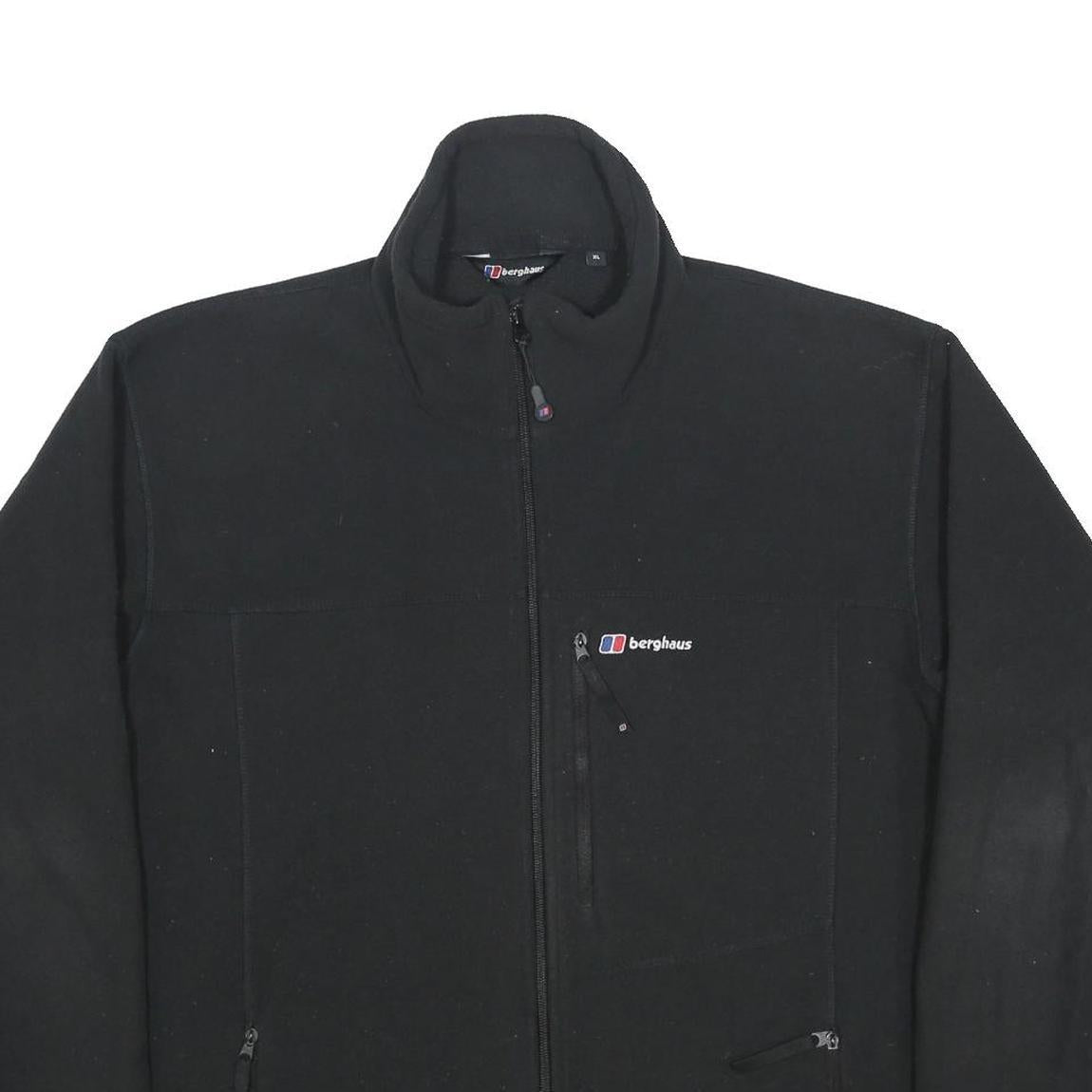 BERGHAUS Mens Black Outdoor Jacket XL Polyester Zip Plain Casual Sportswear