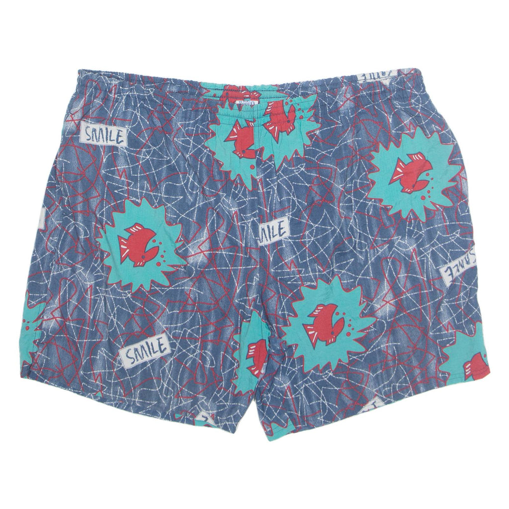RODEO Mesh Lined Fish Mens Swimming Shorts Blue 2XL W40