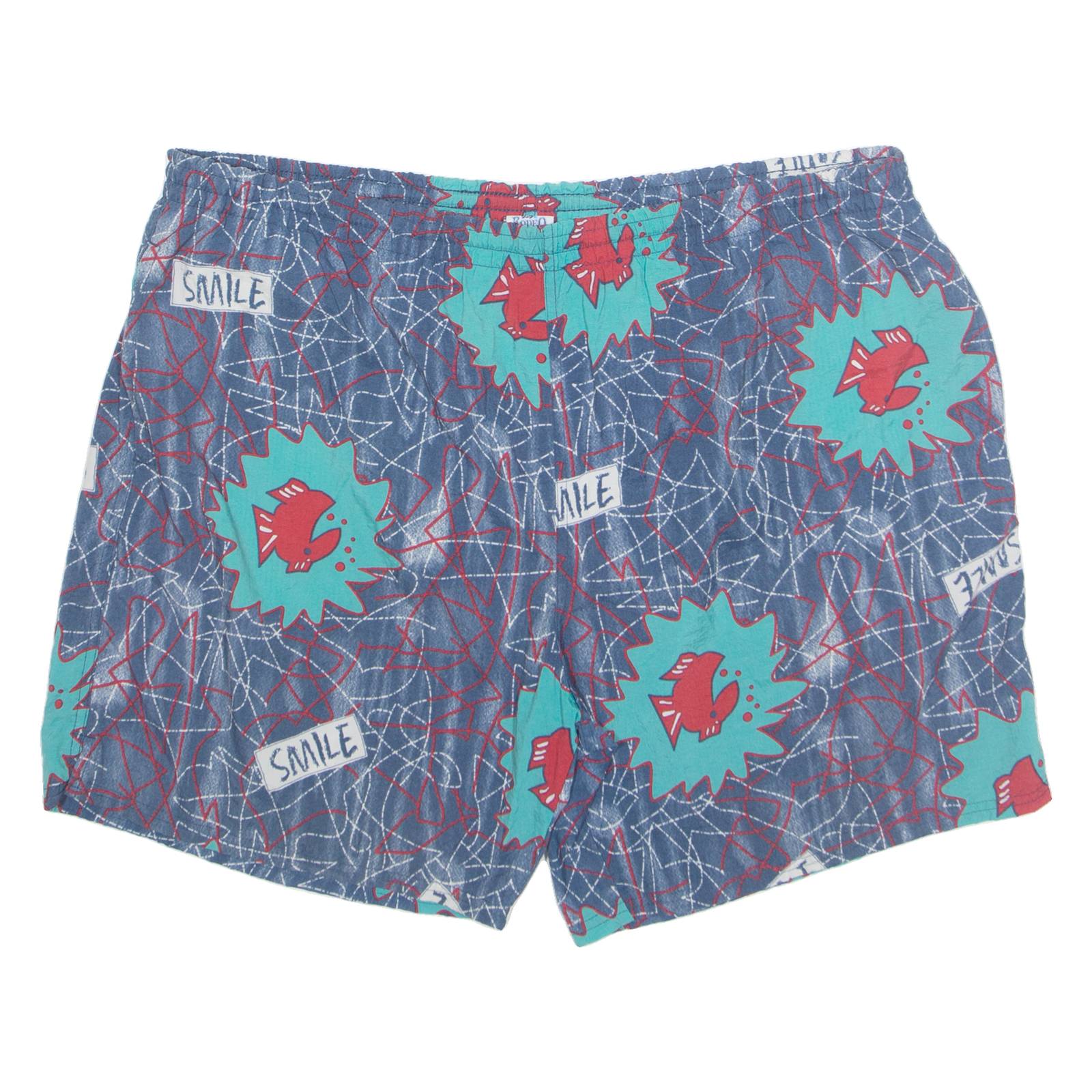 RODEO Mesh Lined Fish Mens Swimming Shorts Blue 2XL W40