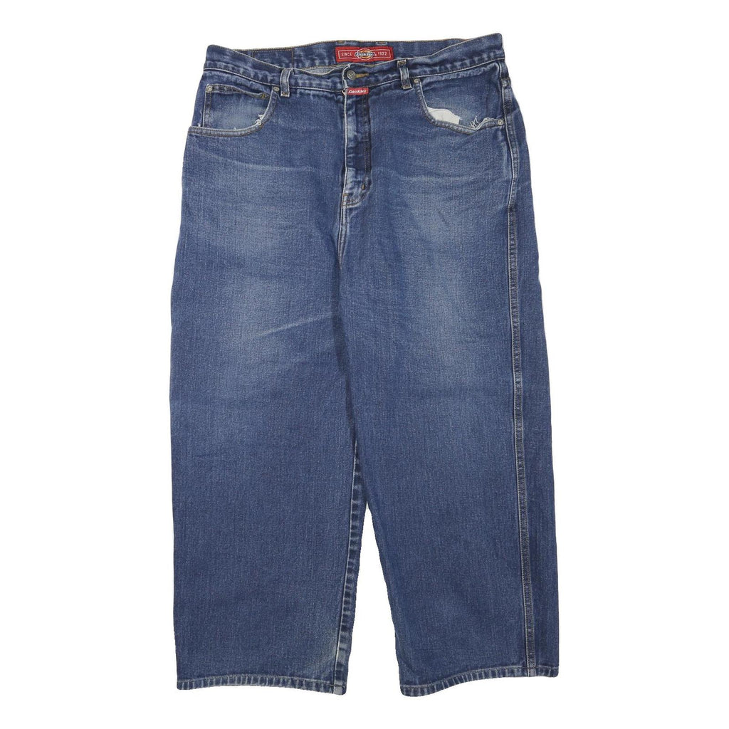 DICKIES Mens Blue Regular Jeans Denim W36 L23 Workwear Zip Closure