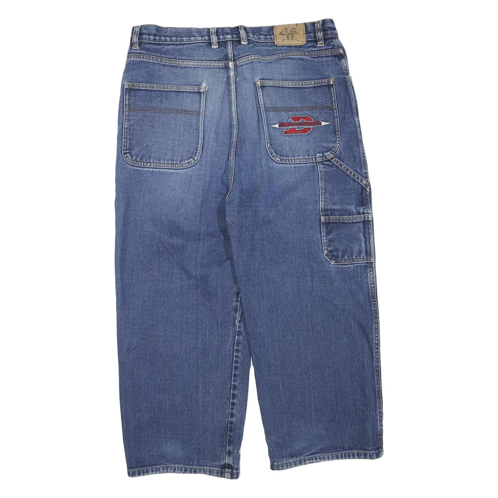 DICKIES Mens Blue Regular Jeans Denim W36 L23 Workwear Zip Closure