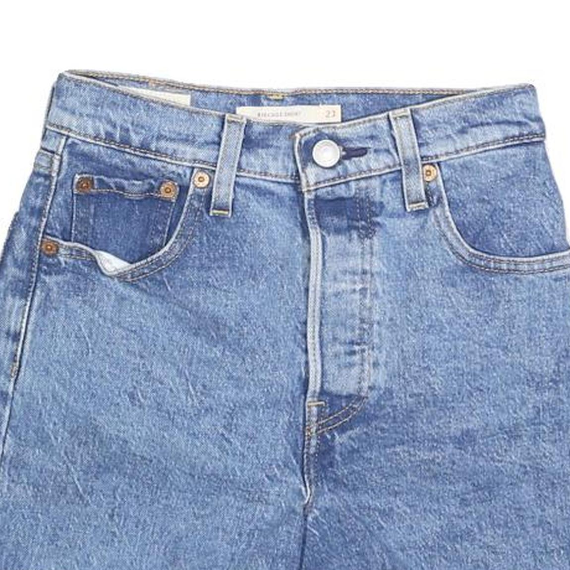 LEVI'S Womens Shorts Blue Denim Casual XXS W23 Frayed Hem