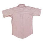 VAN HEUSEN Mens Pink Nylon Shirt M Short Sleeve Button Collar Classic Fit