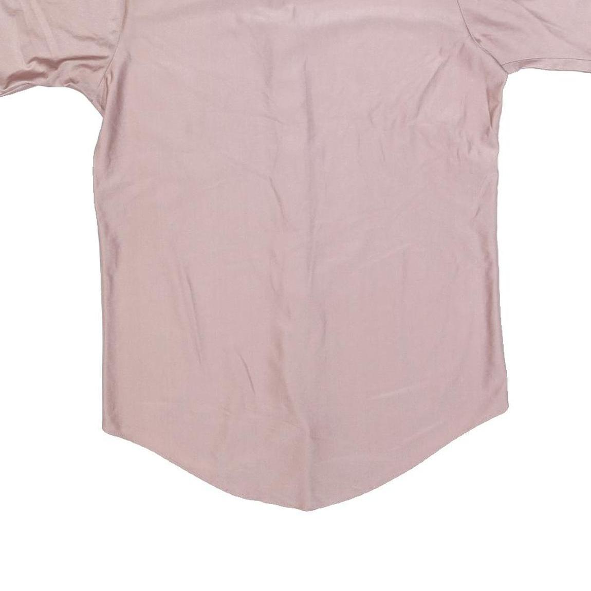 VAN HEUSEN Mens Pink Nylon Shirt M Short Sleeve Button Collar Classic Fit