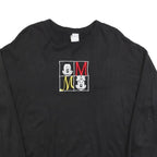 MICKEY UNLIMITED Womens Black Sweatshirt L Cotton Blend Crew Neck Pullover