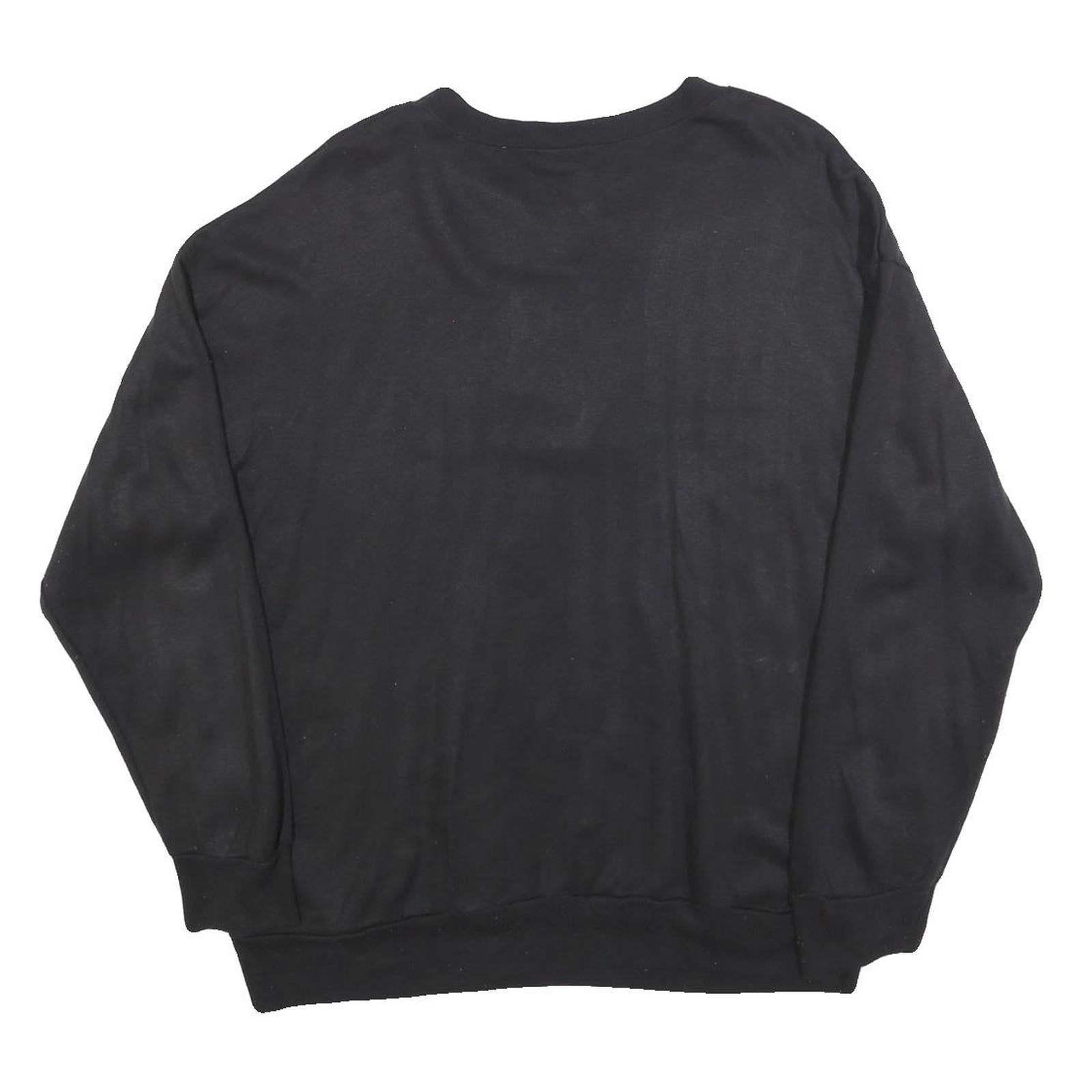 MICKEY UNLIMITED Womens Black Sweatshirt L Cotton Blend Crew Neck Pullover