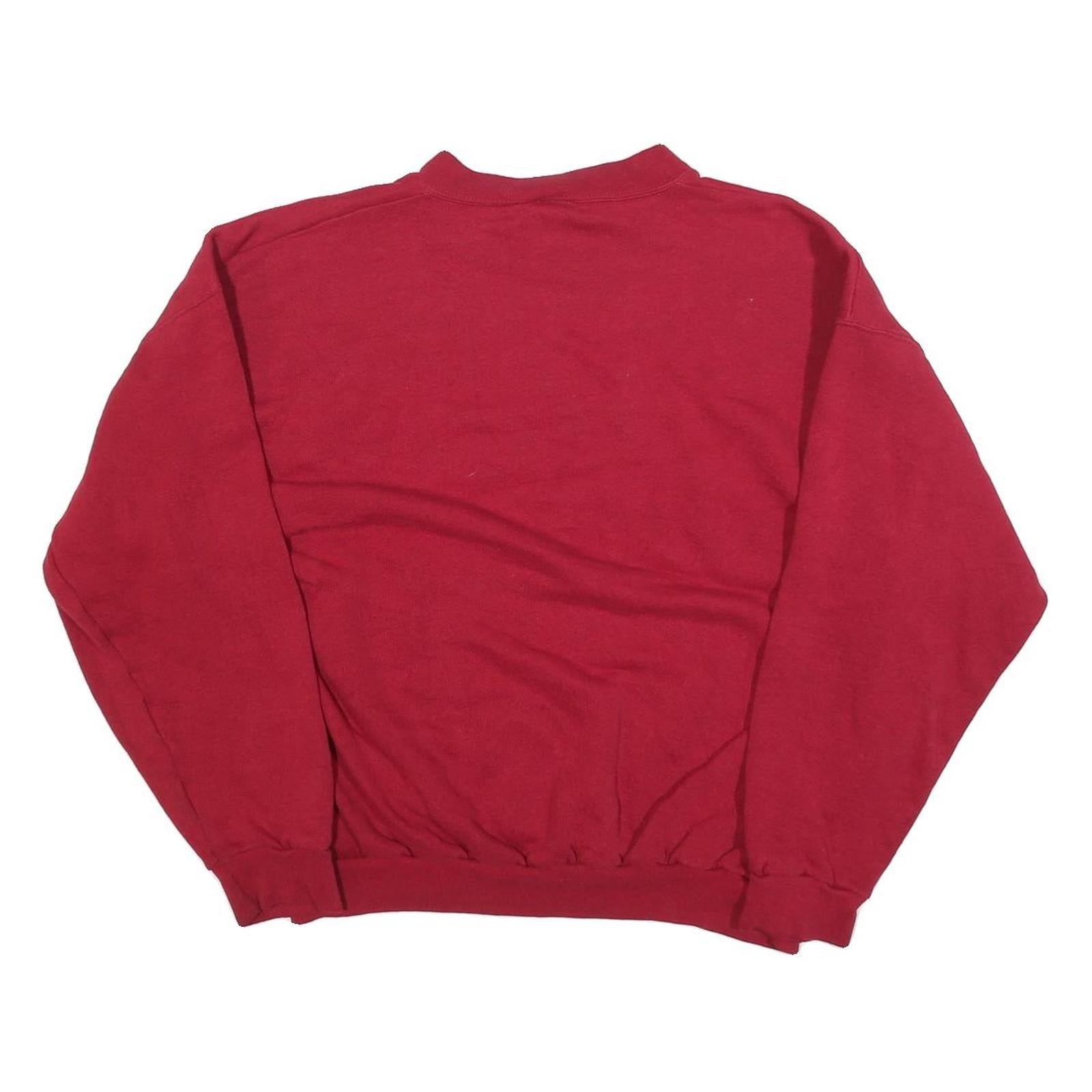 FRANKLIN Womens Red Crew Neck L Cotton Blend Pullover Casual Sweatshirt