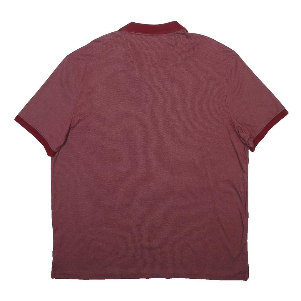 CALVIN KLEIN Mens Maroon Polo Shirt 2XL Cotton Blend Short Sleeve Basic Casual