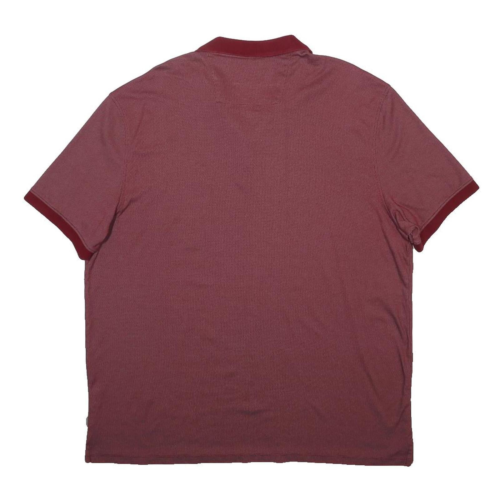 CALVIN KLEIN Mens Maroon Polo Shirt 2XL Cotton Blend Short Sleeve Basic Casual