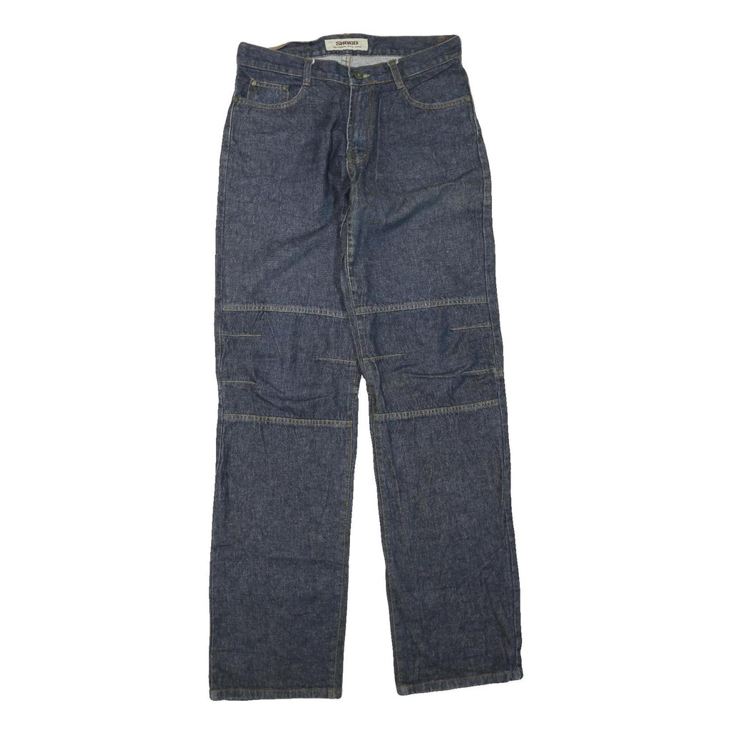 SHOGO Mens Jeans Blue Regular Straight Denim Medium W30 L35 Zip Cotton Blend