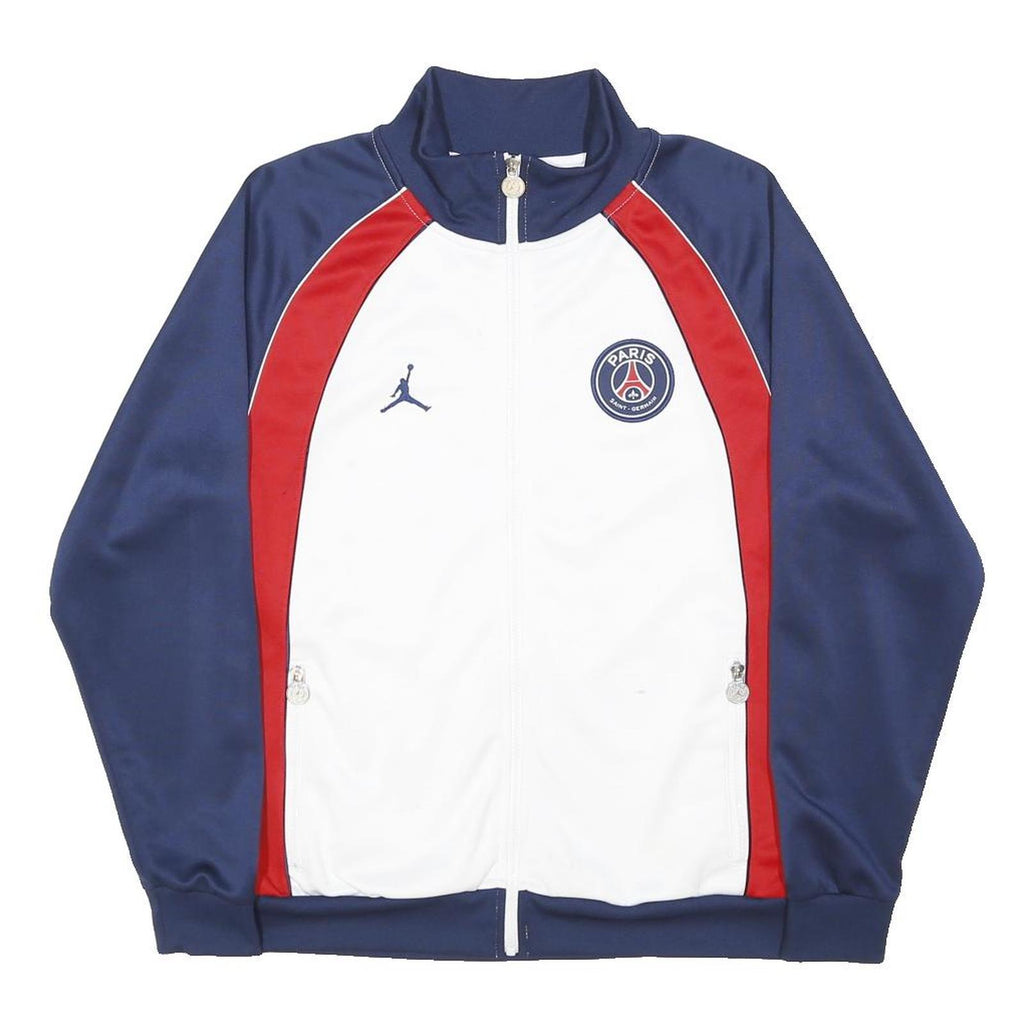 AIR JORDAN Mens Blue & Red Paris Saint Germain Zip Jacket S Polyester Sportswear