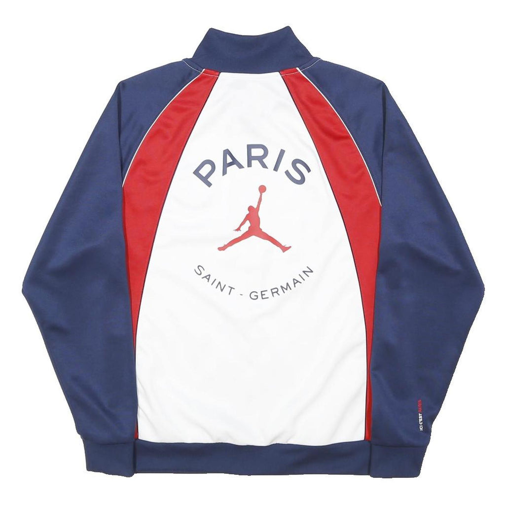 AIR JORDAN Mens Blue & Red Paris Saint Germain Zip Jacket S Polyester Sportswear