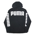 PUMA Womens Black Hoodie L Cotton Blend Pullover Sportswear Casual