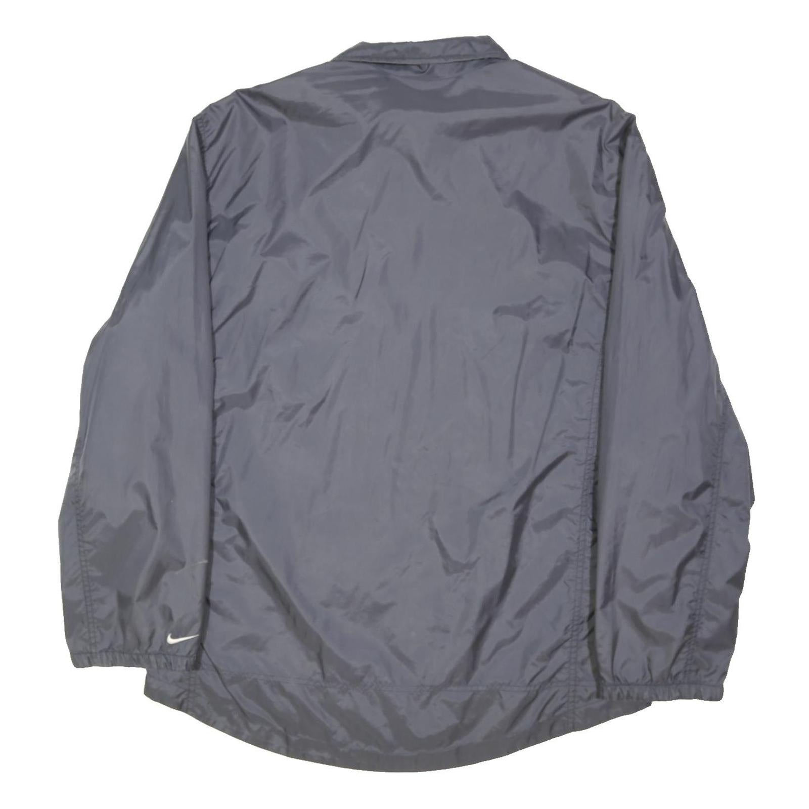 NIKE Mens Grey Plain Zip Jacket M Polyester Blend Sportswear Activewear