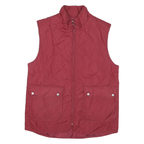 AS REAL AS Womens Red Quilted Jacket S Polyester Blend Zip Pockets Sleeveless