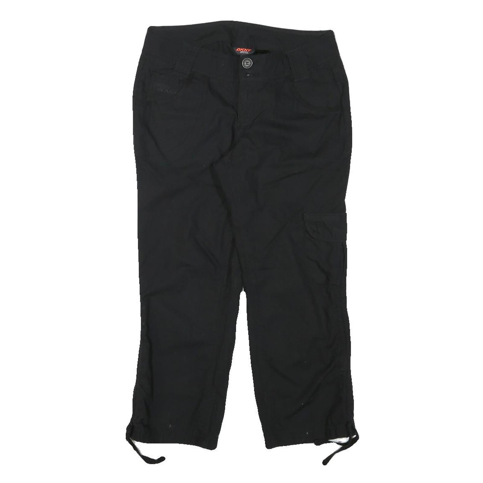 DKNY Womens Black Casual Cotton Blend Cargo Shorts M W28 Comfortable Fit