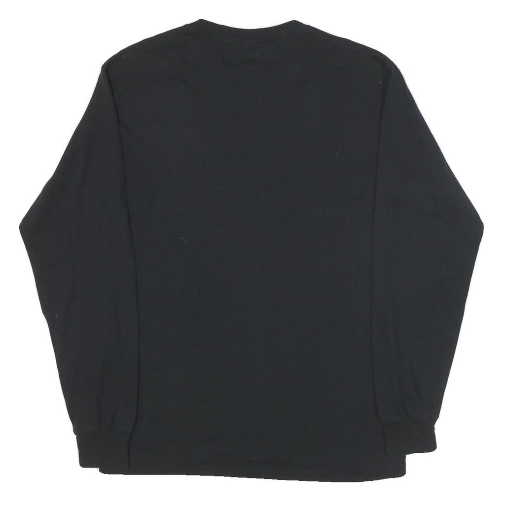 Mens Black Anderson Football Long Sleeve Crew Neck Cotton Blend T-Shirt M