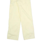 CAT Womens Cotton Blend Cream Relaxed Wide-Leg Trousers W20 L31 Drawstring